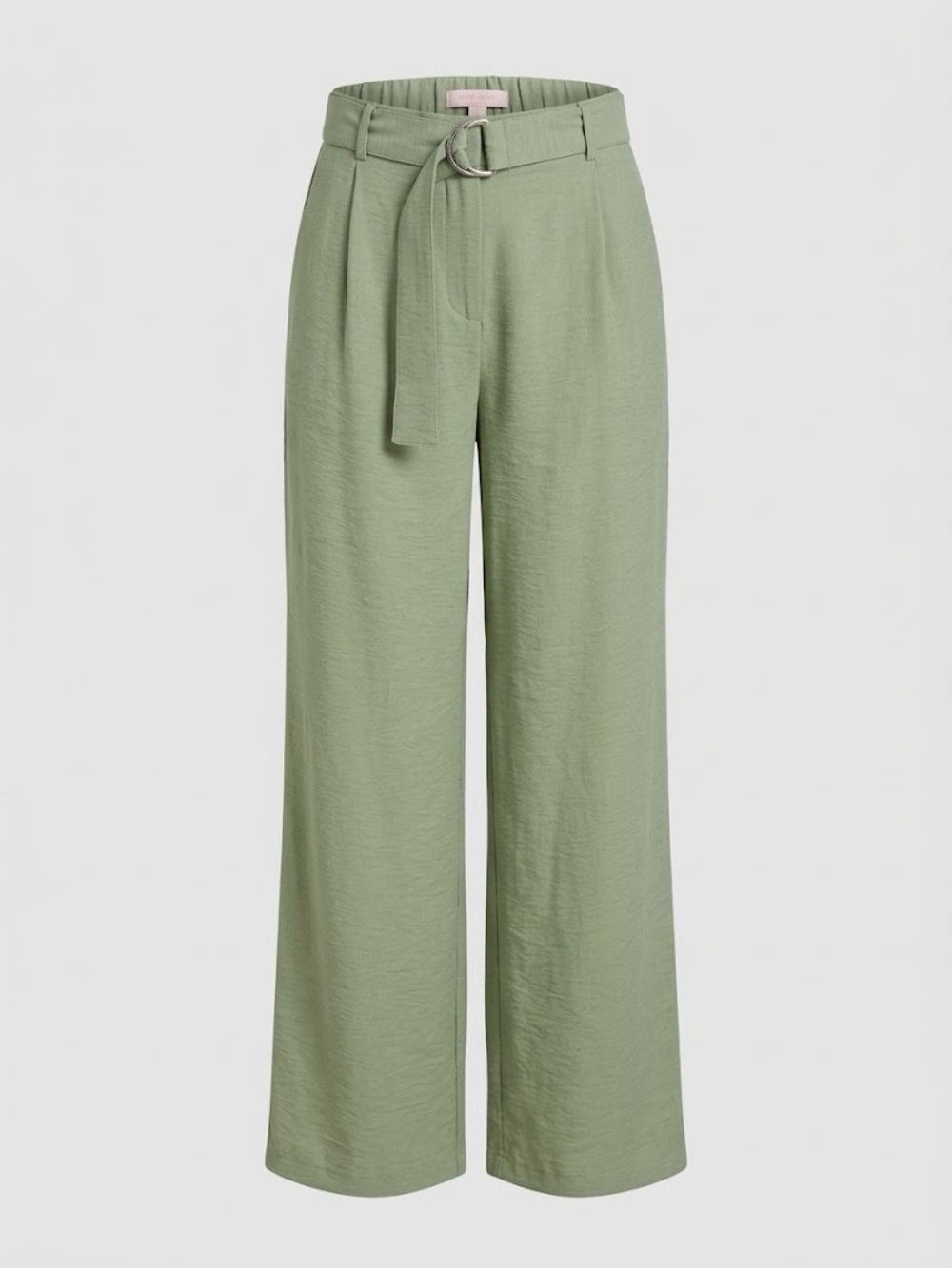 Francesca's Collections Light Sage Wide-Leg Belted Pants
